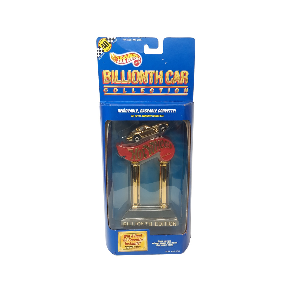 1990 Hot Wheels Billionth Car Collection Gold 1963 Split Window Corvette Boxed